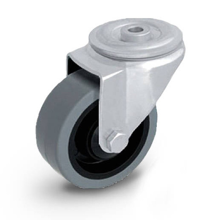Swivel castor KJM-POOGES 100K1 Rubber tyre Polyamide rim Load Capacity 160kg / 100mm/ ball bearing